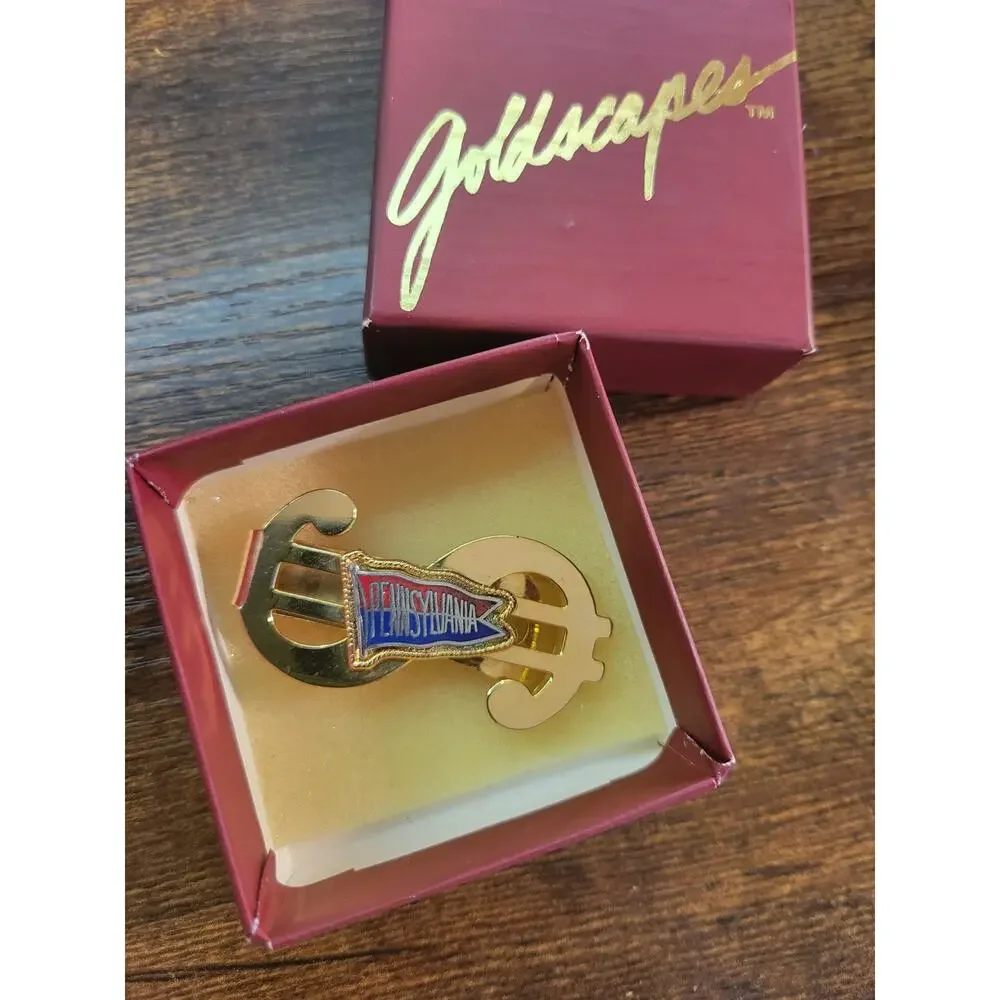 Vintage Pennsylvania Money Clip Gold toned
